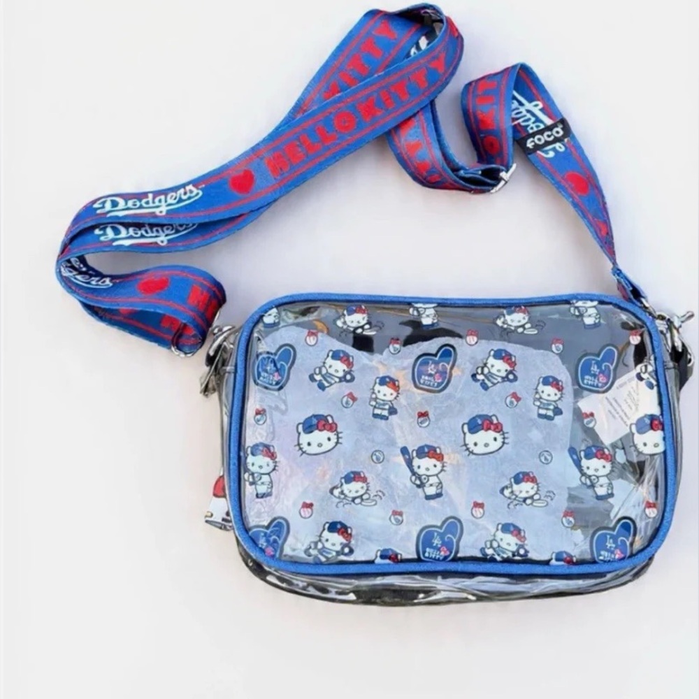 NWT LA Dodgers Hello Kitty Clear bag Crossbody Official Product of the MLB